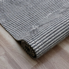 5' x 8' Gray and Ivory Geometric Hand Woven Non Skid Area Rug