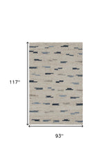 8' x 10' Blue and Gray Abstract Hand Woven Area Rug