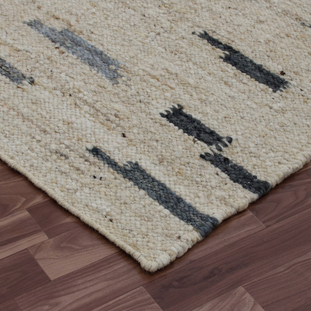 8' x 10' Blue and Gray Abstract Hand Woven Area Rug