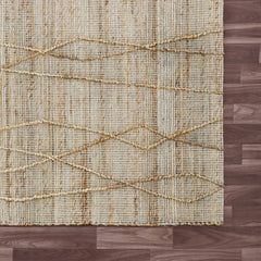 9' x 12' Brown and Ivory Abstract Hand Woven Non Skid Area Rug