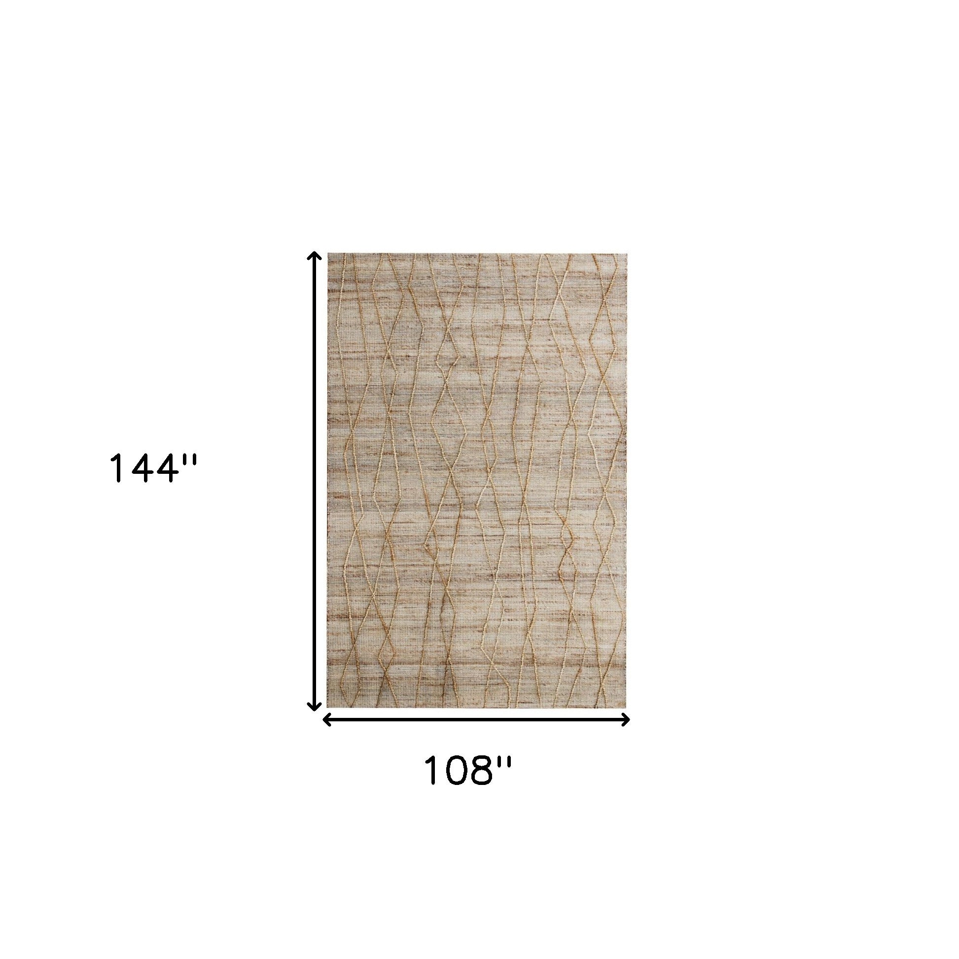 9' x 12' Brown and Ivory Abstract Hand Woven Non Skid Area Rug