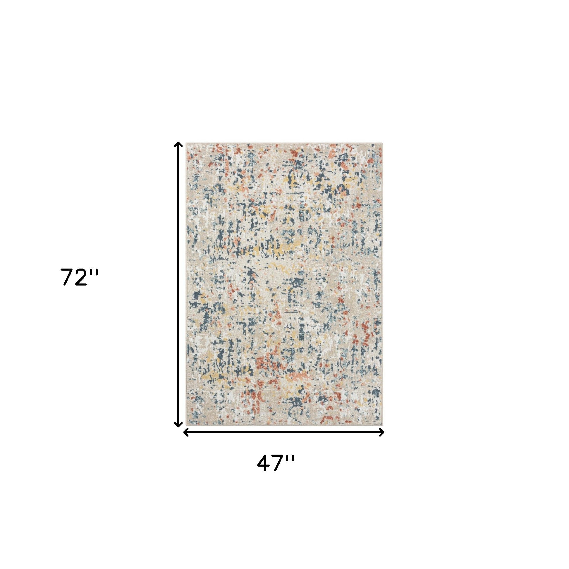 4' x 6' Ivory Blue and Gray Abstract Power Loom Area Rug