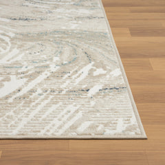 4' x 6' Blue and Gray Abstract Power Loom Area Rug