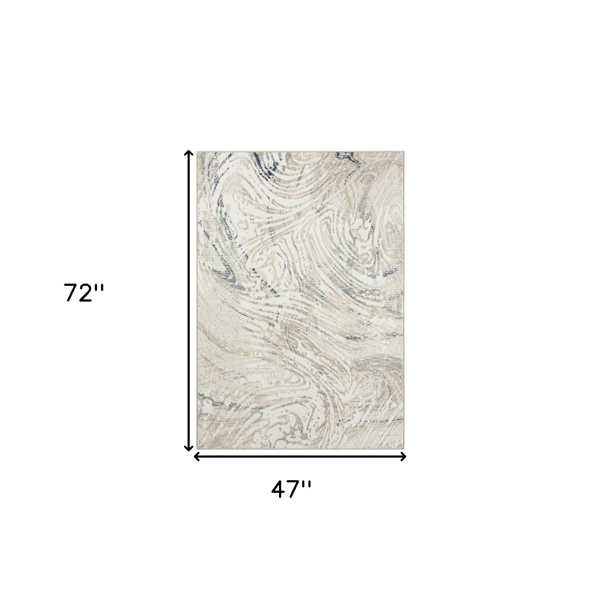 4' x 6' Blue and Gray Abstract Power Loom Area Rug