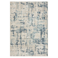 4' x 6' Blue and Gray Abstract Power Loom Area Rug
