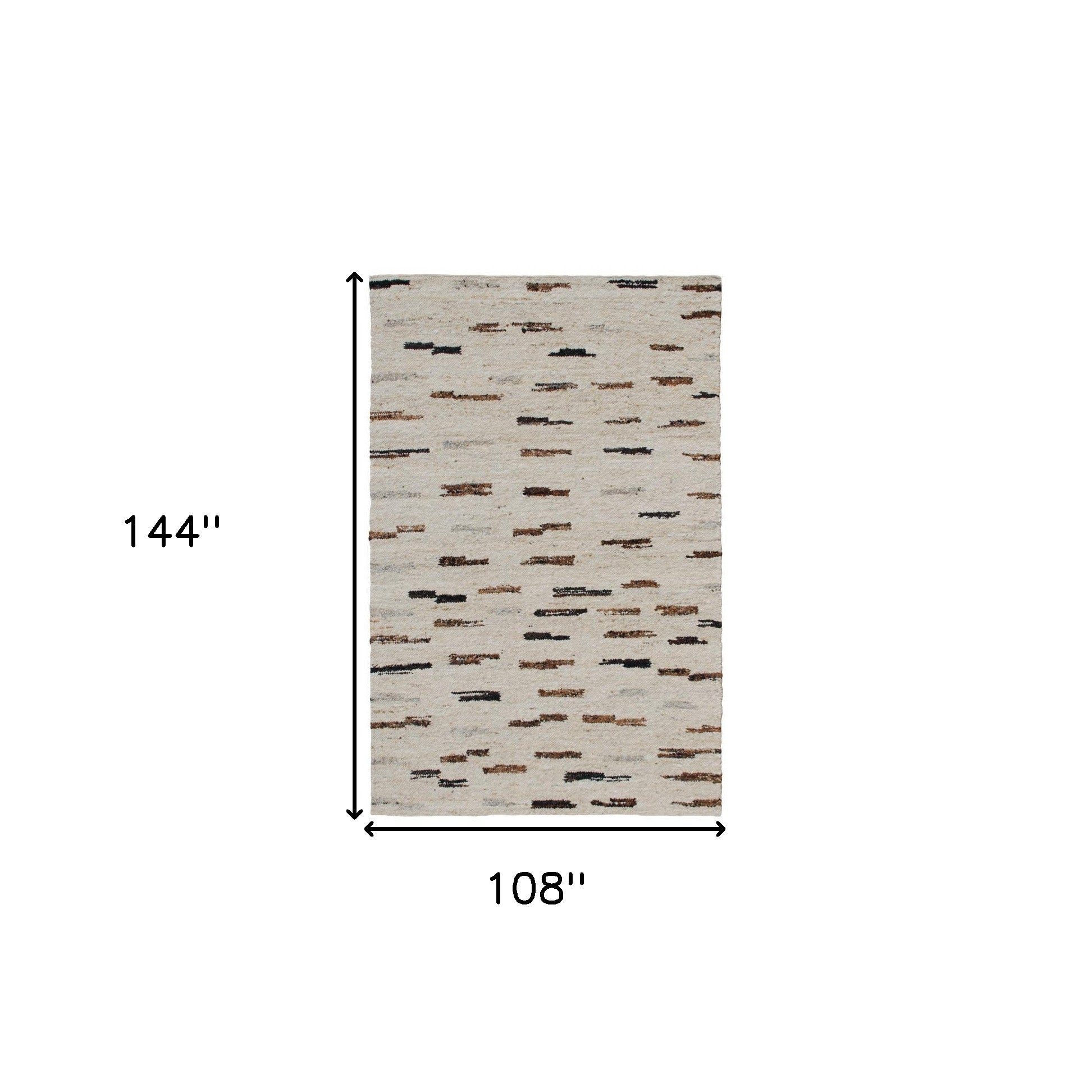 9' x 12' Brown and Black Abstract Hand Woven Area Rug
