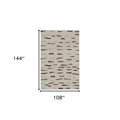 9' x 12' Brown and Black Abstract Hand Woven Area Rug