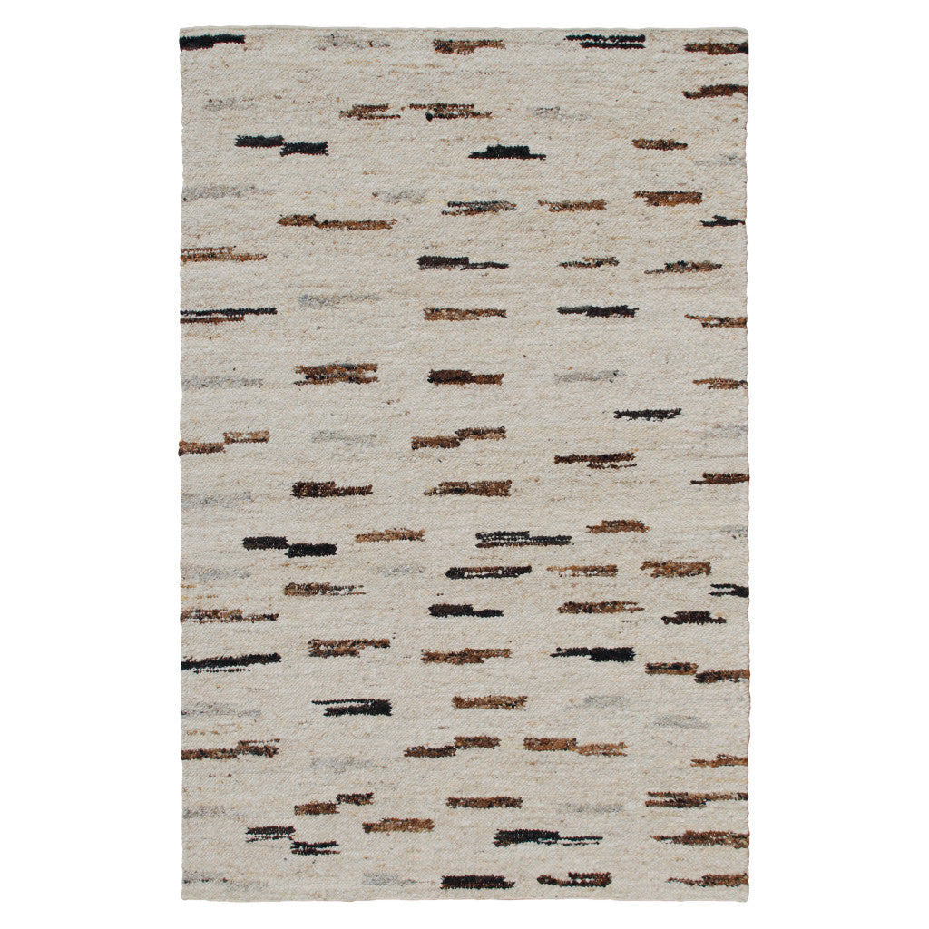 9' x 12' Brown and Black Abstract Hand Woven Area Rug