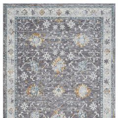 8' x 10' Gray and Ivory Floral Area Rug