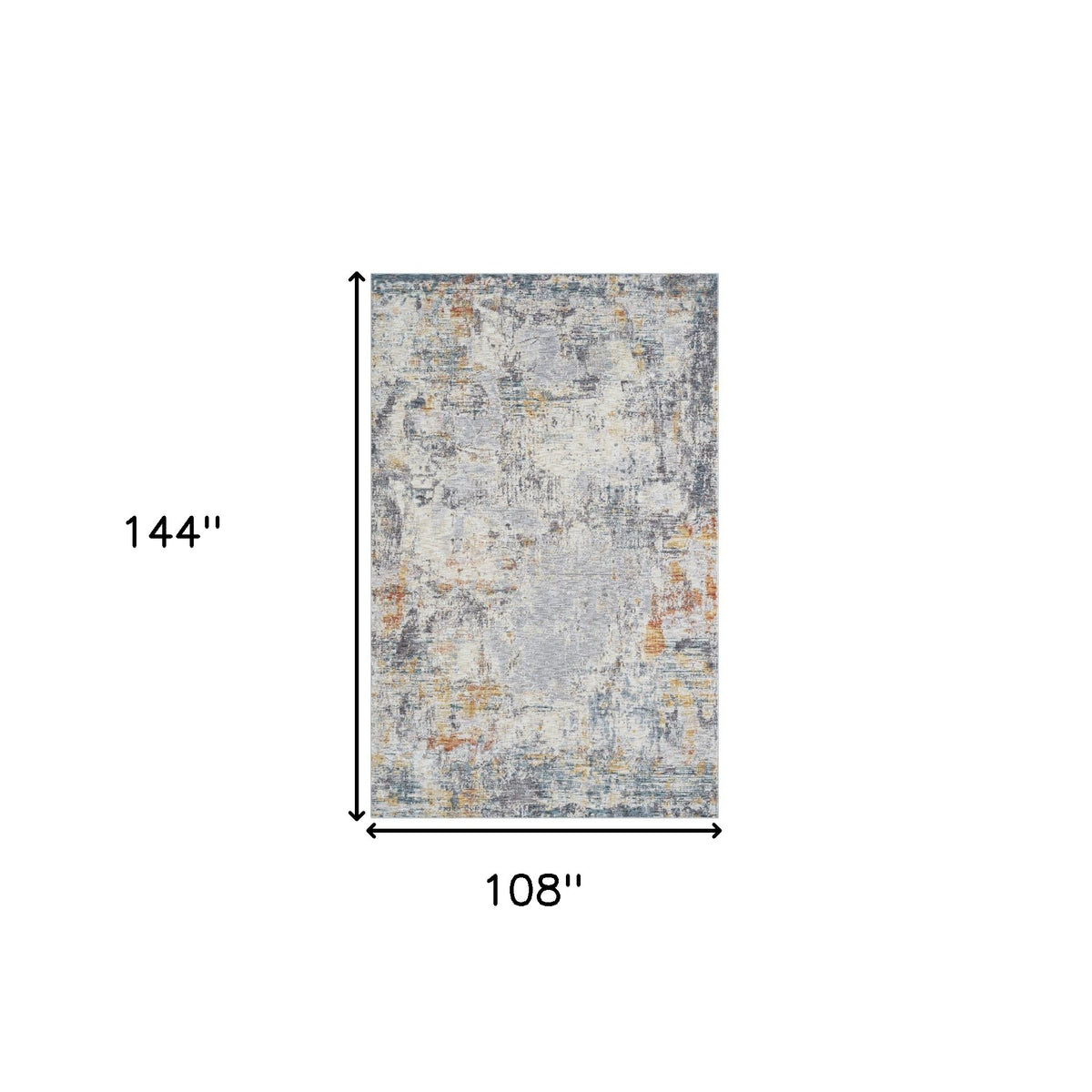 9' x 12' Gray and Ivory Abstract Area Rug