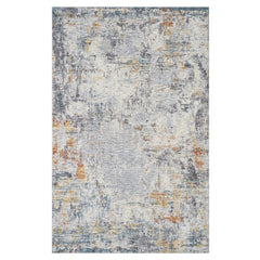 9' x 12' Gray and Ivory Abstract Area Rug