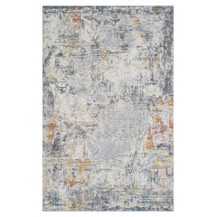 9' x 12' Gray and Ivory Abstract Area Rug