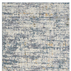 5' x 8' Blue and Ivory Abstract Area Rug