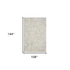 9' x 12' Ivory and Gray Abstract Area Rug