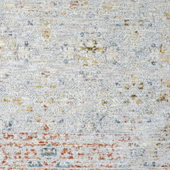 8' x 10' Ivory and Blue Floral Area Rug