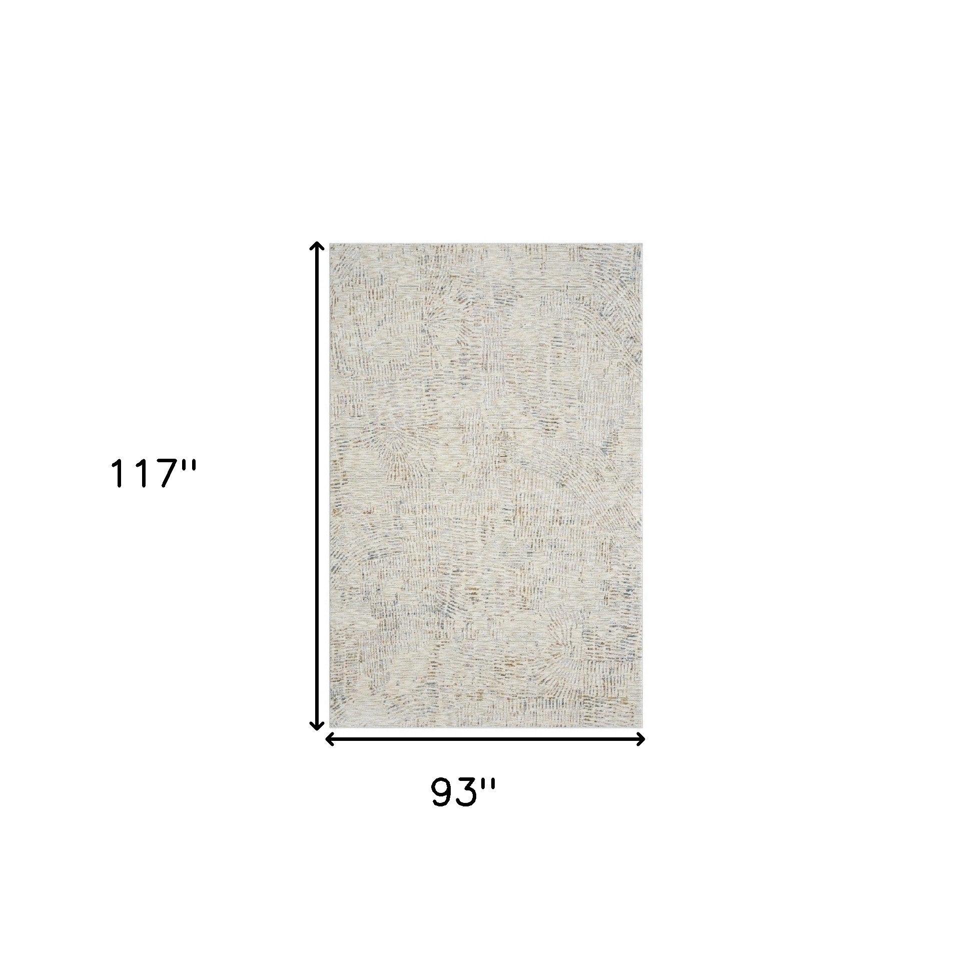 8' x 10' Ivory and Gray Abstract Area Rug