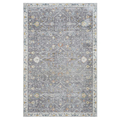 2' x 3' Gray and Ivory Floral Area Rug