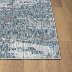 8' Runner Gray and Ivory Abstract Runner Rug