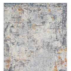 8' Runner Gray and Ivory Abstract Runner Rug