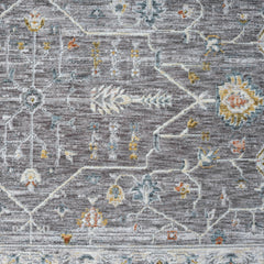 10' x 14' Gray and Ivory Floral Area Rug