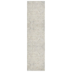 8' Runner Ivory and Gray Abstract Runner Rug