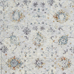 9' x 12' Ivory and Blue Floral Area Rug