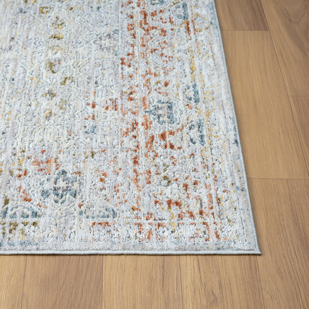 10' x 14' Ivory and Blue Floral Area Rug