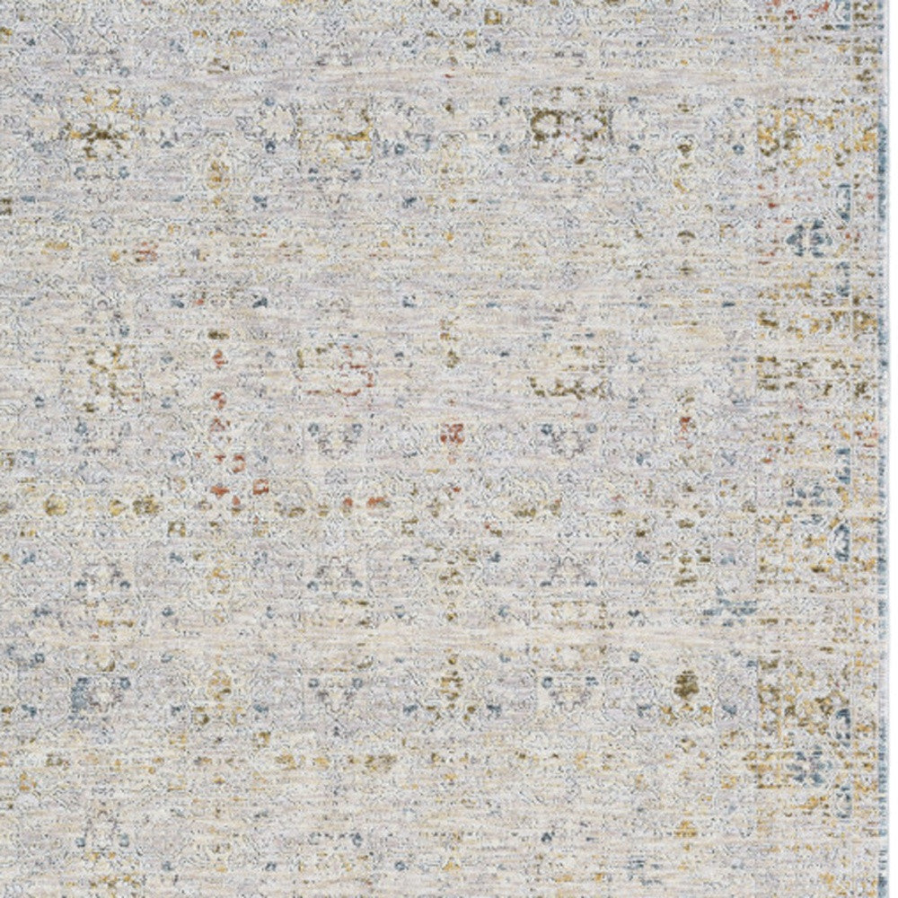 10' x 14' Ivory and Blue Floral Area Rug