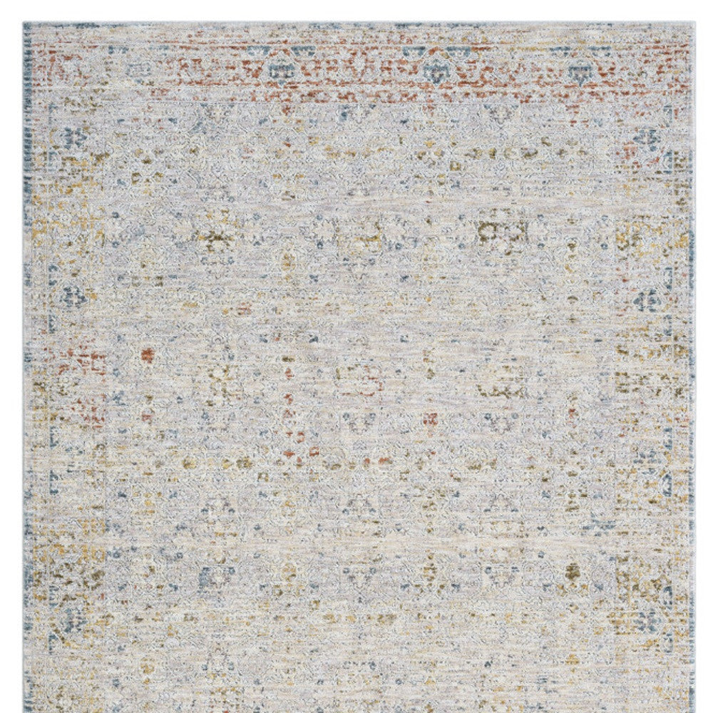10' x 14' Ivory and Blue Floral Area Rug