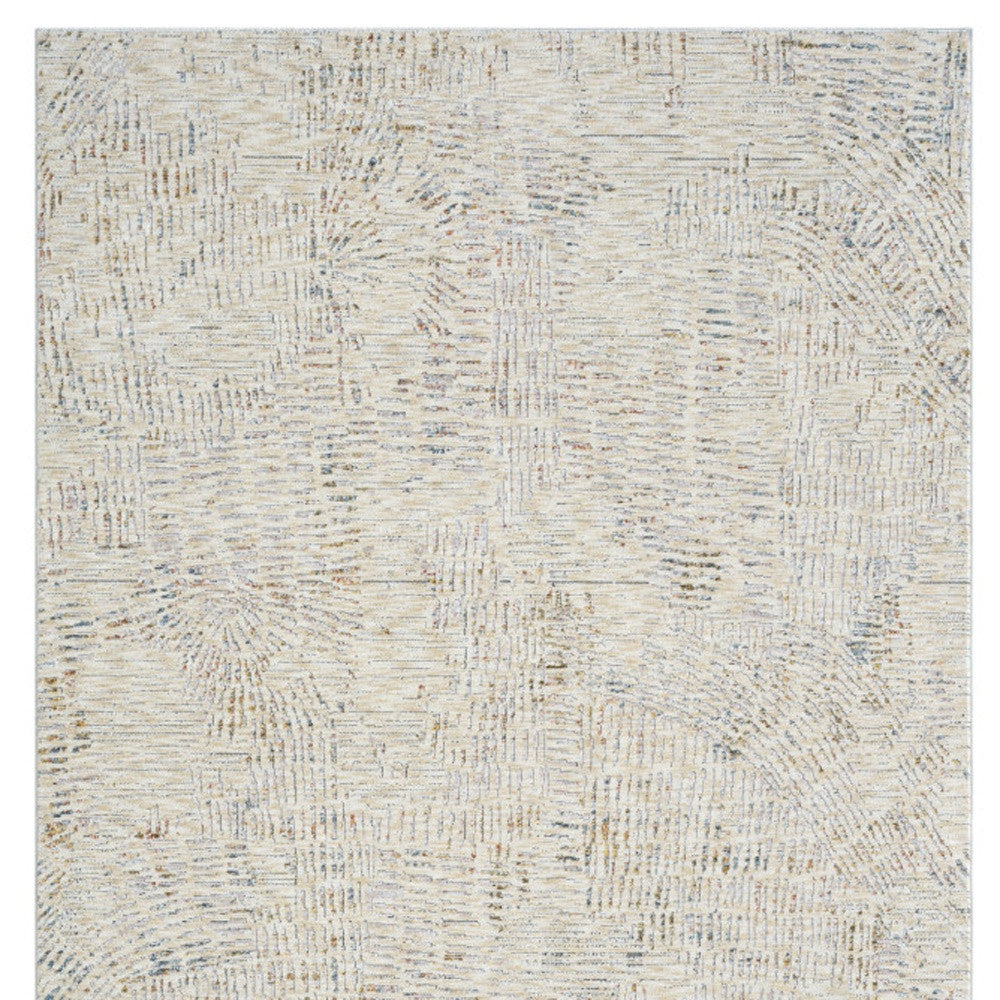 2' x 3' Ivory and Gray Abstract Area Rug