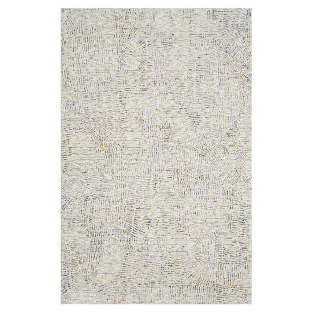 2' x 3' Ivory and Gray Abstract Area Rug
