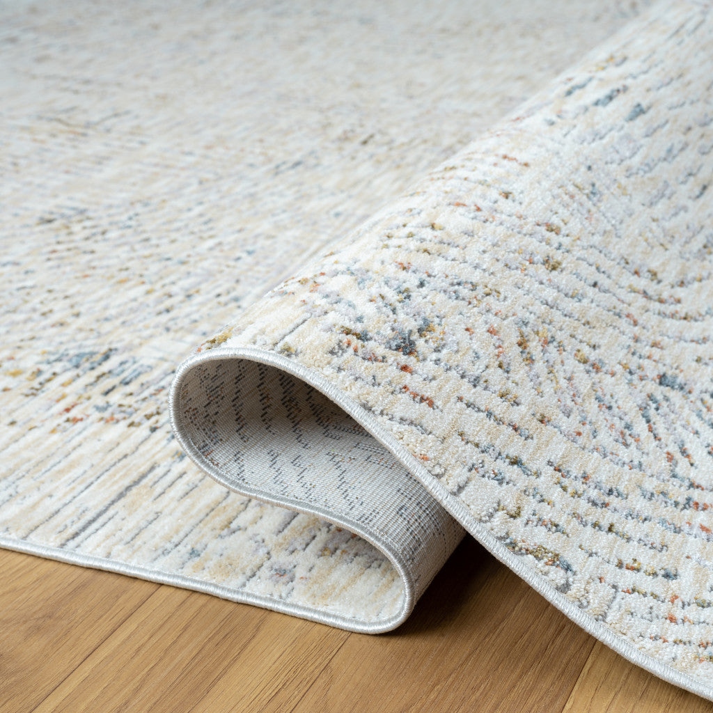 2' x 3' Ivory and Gray Abstract Area Rug