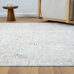 2' x 3' Ivory and Gray Abstract Area Rug