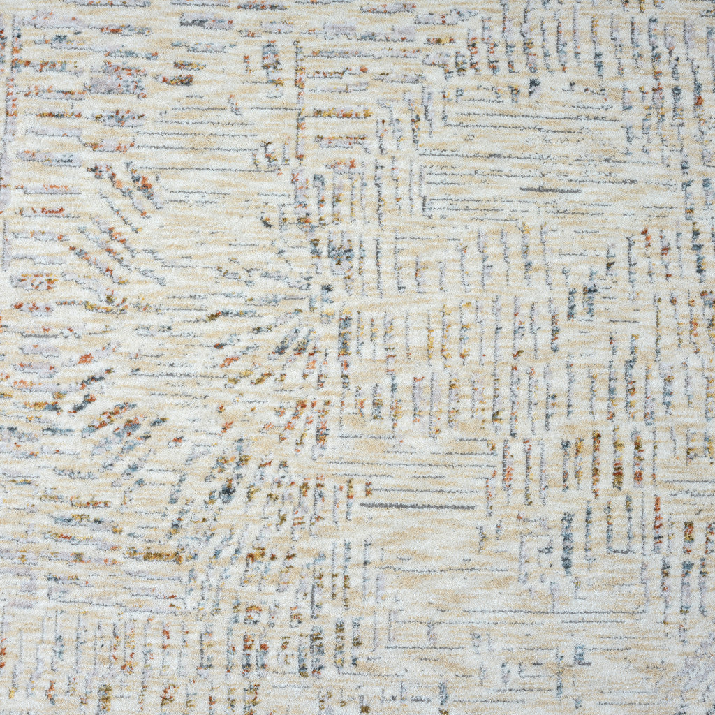 2' x 3' Ivory and Gray Abstract Area Rug