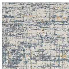 8' x 10' Blue and Ivory Abstract Area Rug