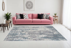 9' x 12' Gray and Ivory Abstract Area Rug