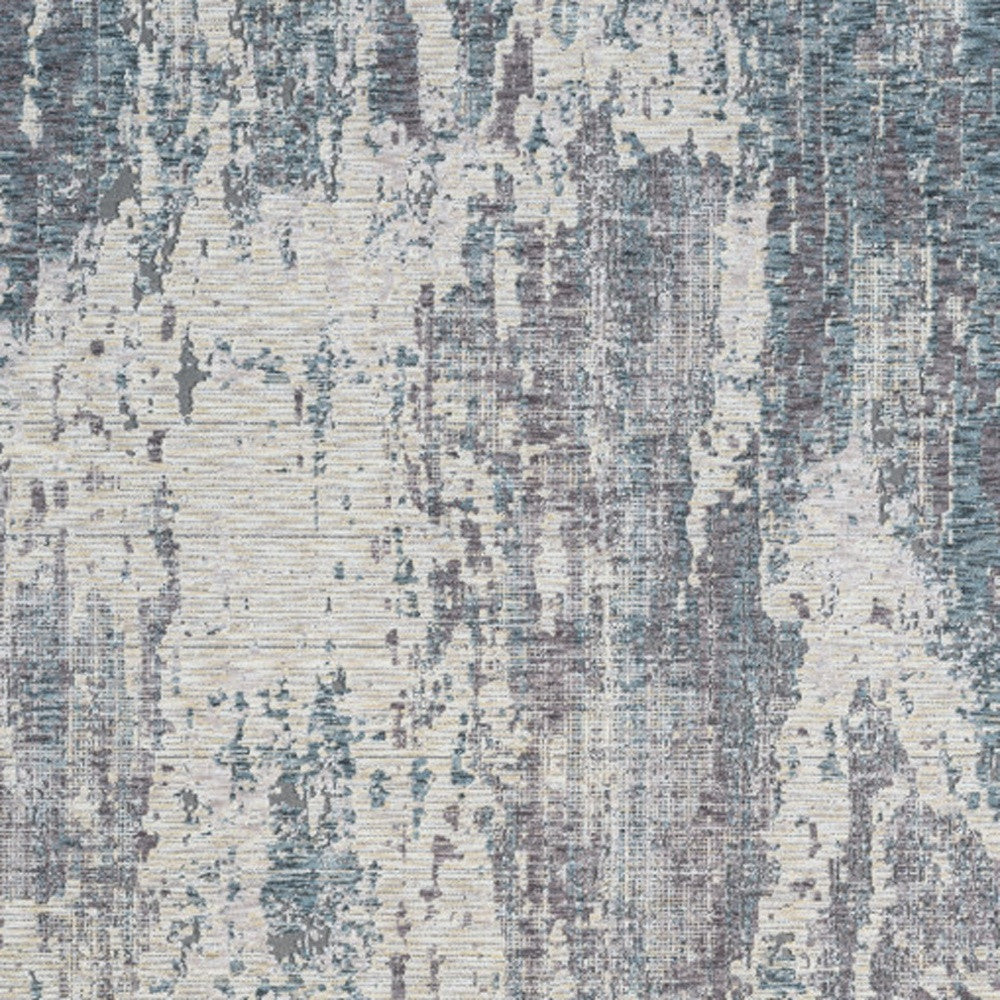 9' x 12' Gray and Ivory Abstract Area Rug