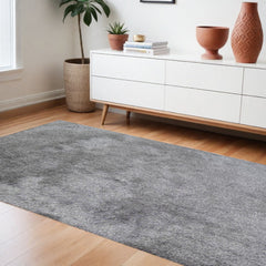 8' x 11' Gray Shag Hand Tufted Area Rug
