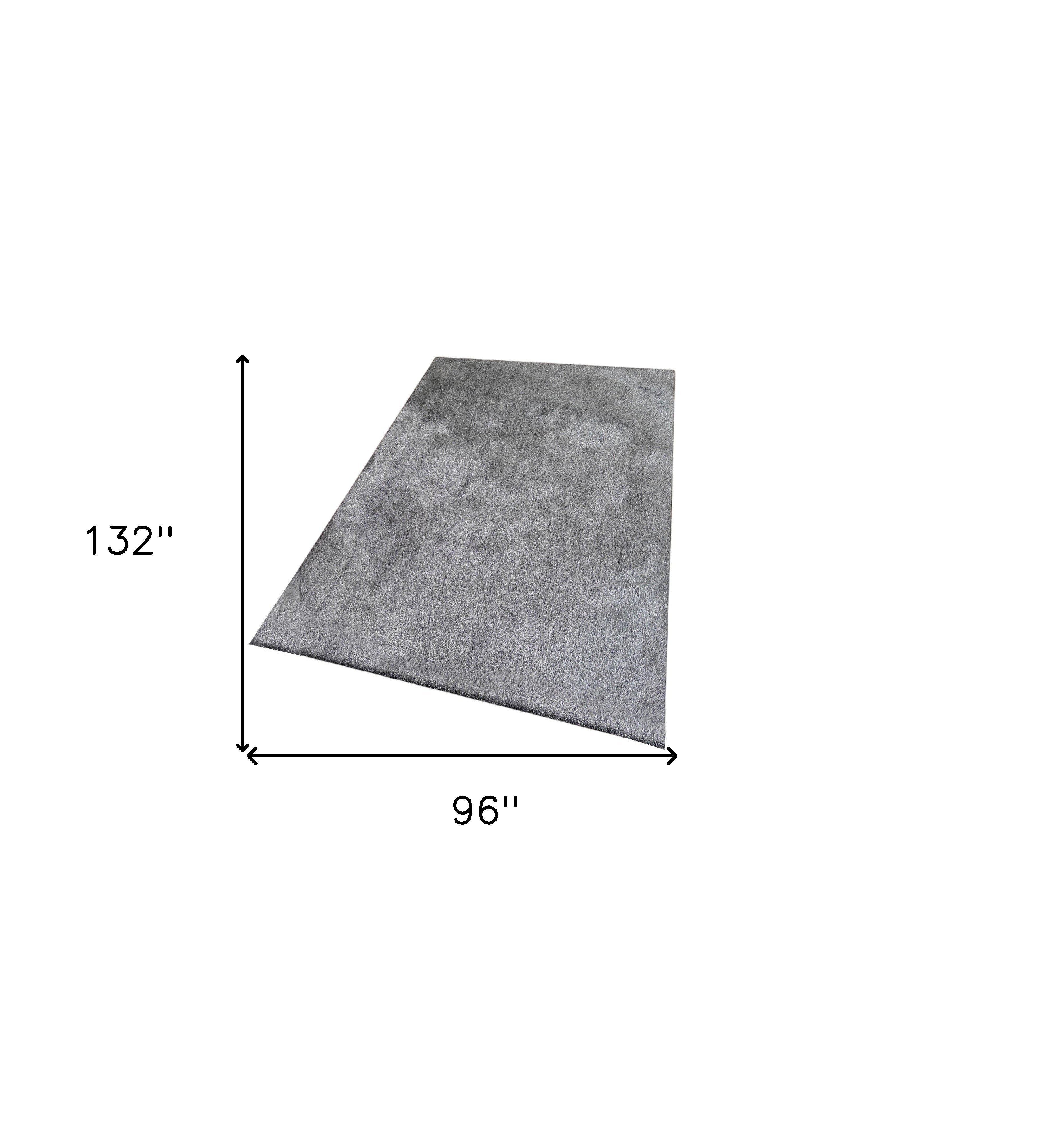 8' x 11' Gray Shag Hand Tufted Area Rug