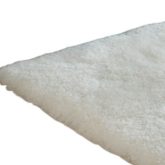 6' x 9' White Shag Hand Tufted Area Rug