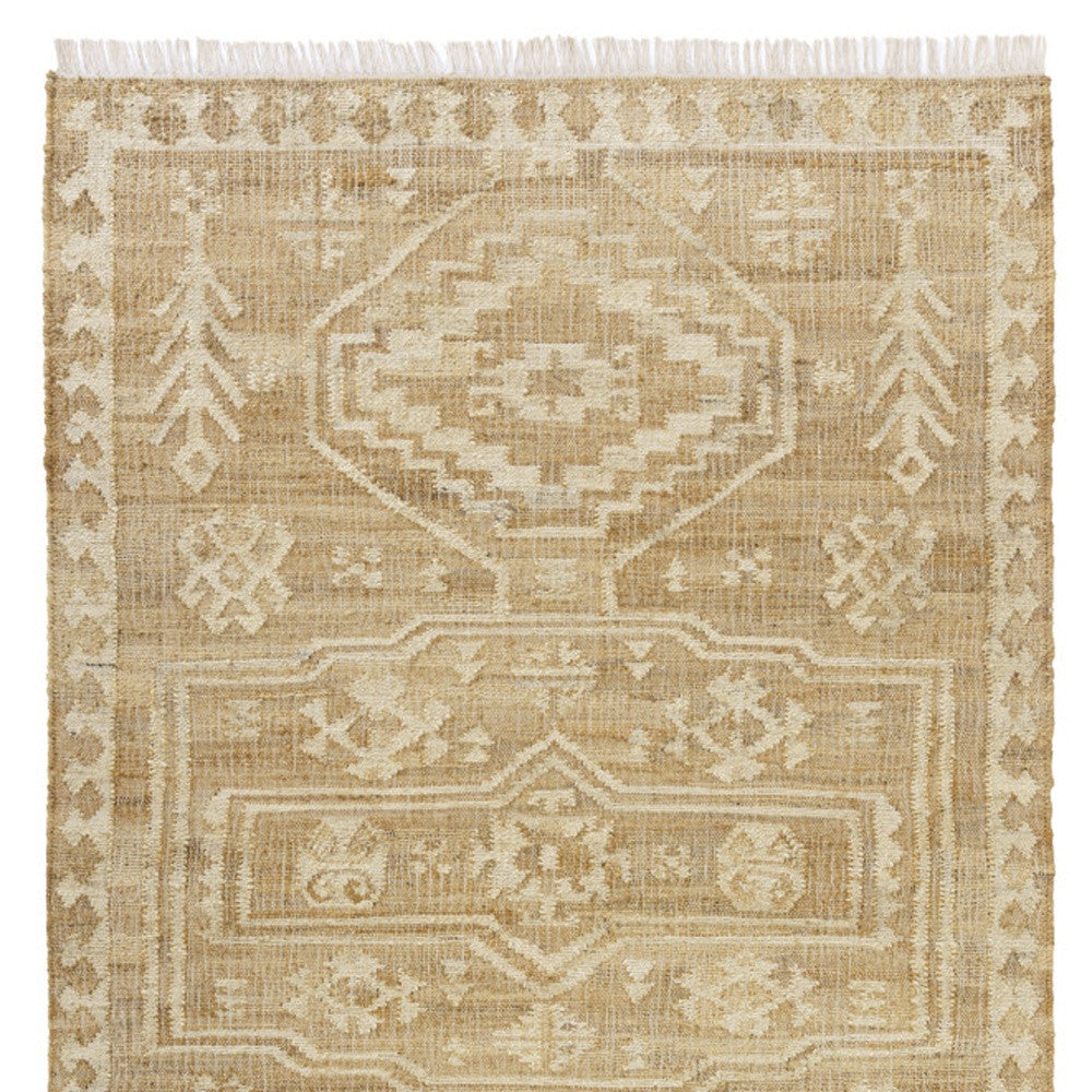 5' x 8' Brown Medallion Hand Woven Area Rug