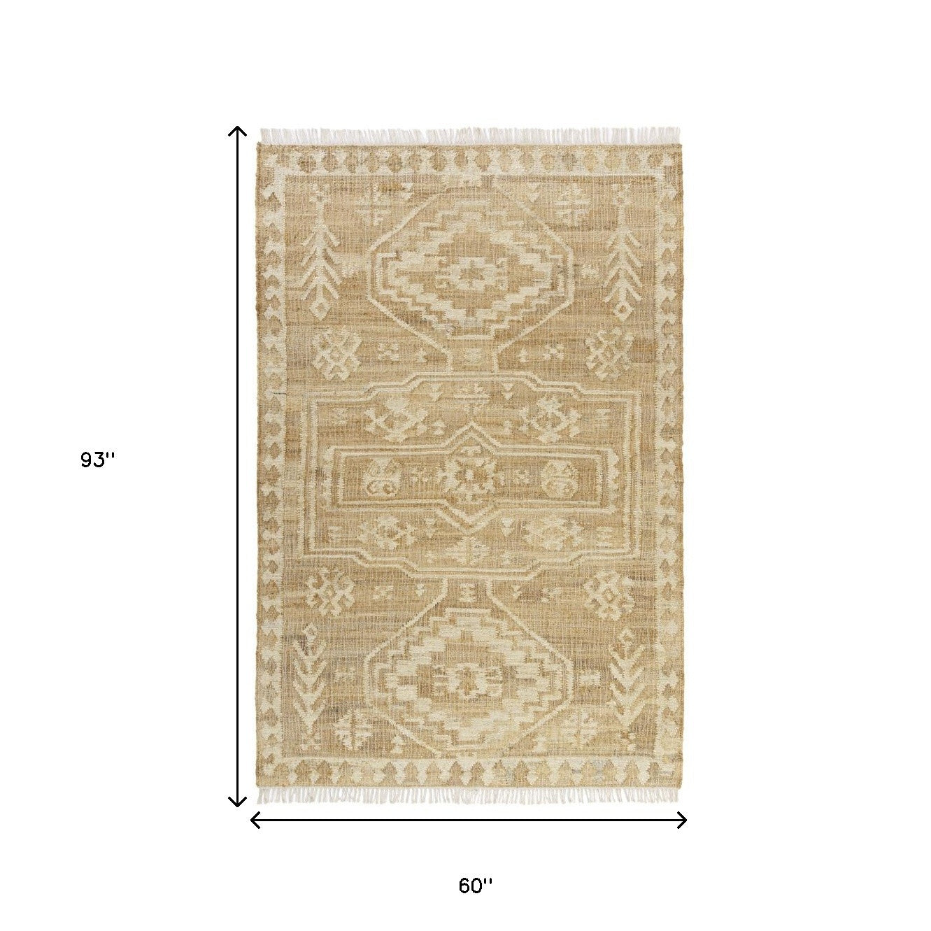 5' x 8' Brown Medallion Hand Woven Area Rug