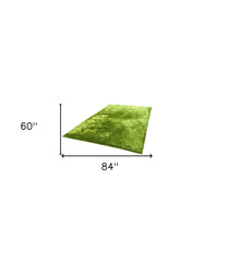 5' x 7' Lime Green Shag Hand Tufted Area Rug