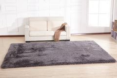 8' x 11' Gray Shag Hand Tufted Area Rug