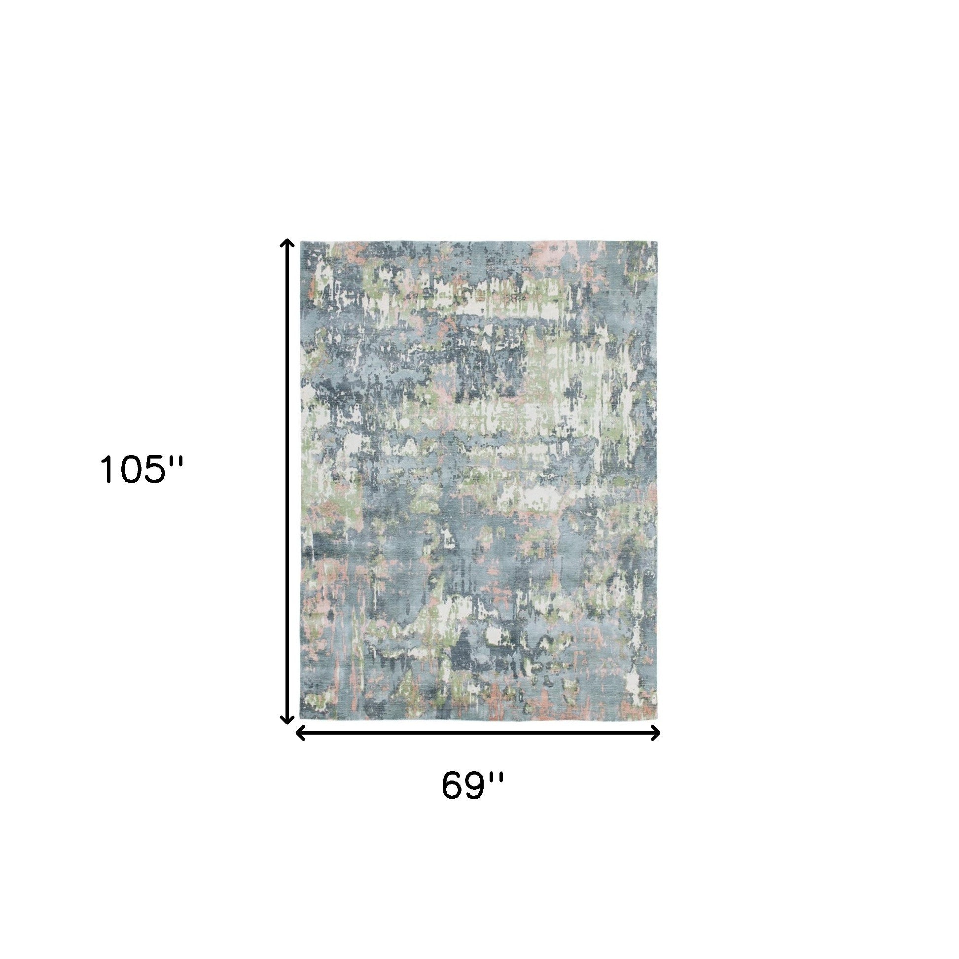 6' x 9' Gray and Yellow Abstract Hand Loomed Area Rug