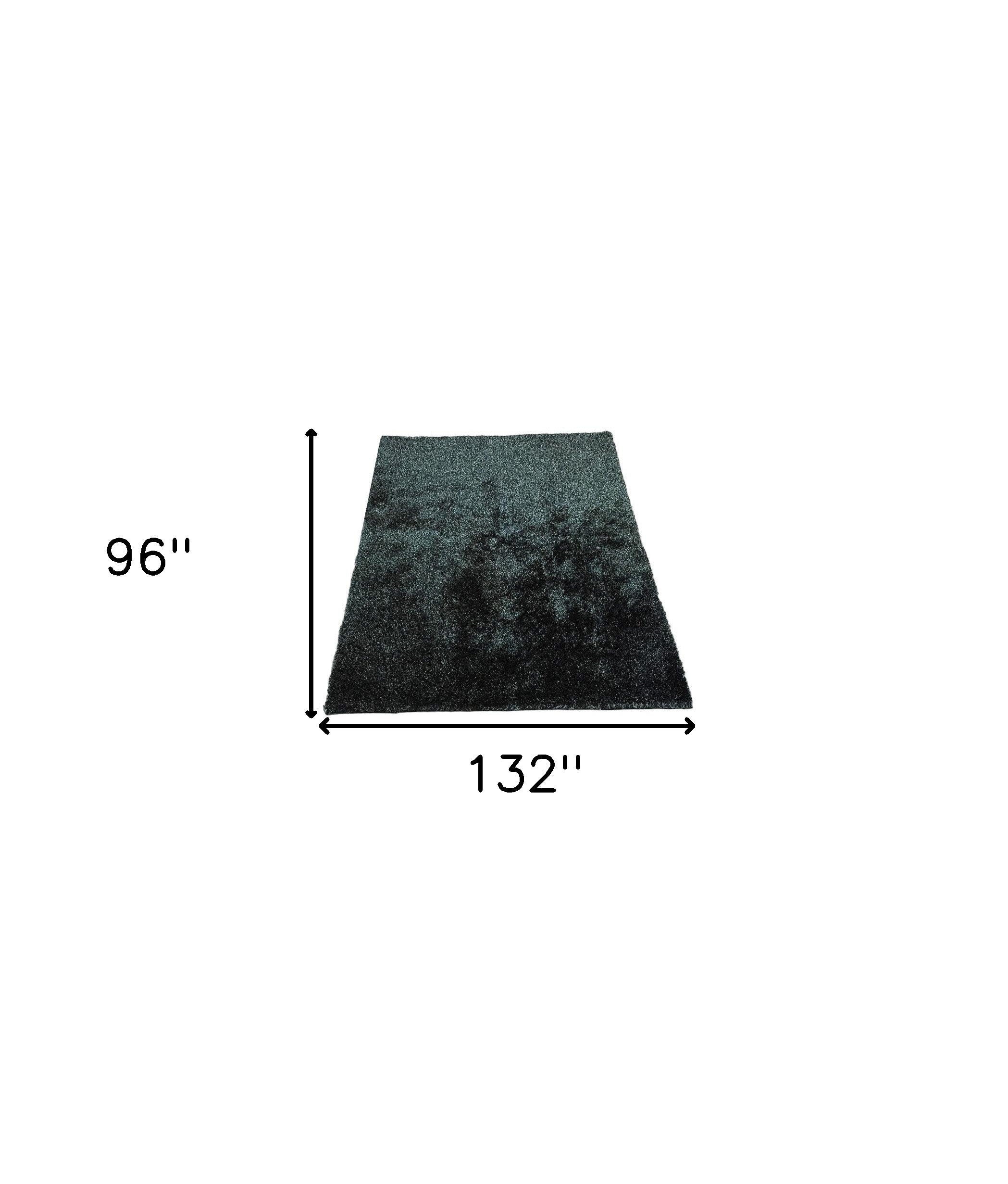 8' x 11' Black Shag Hand Tufted Area Rug