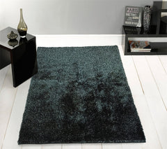 8' x 11' Black Shag Hand Tufted Area Rug