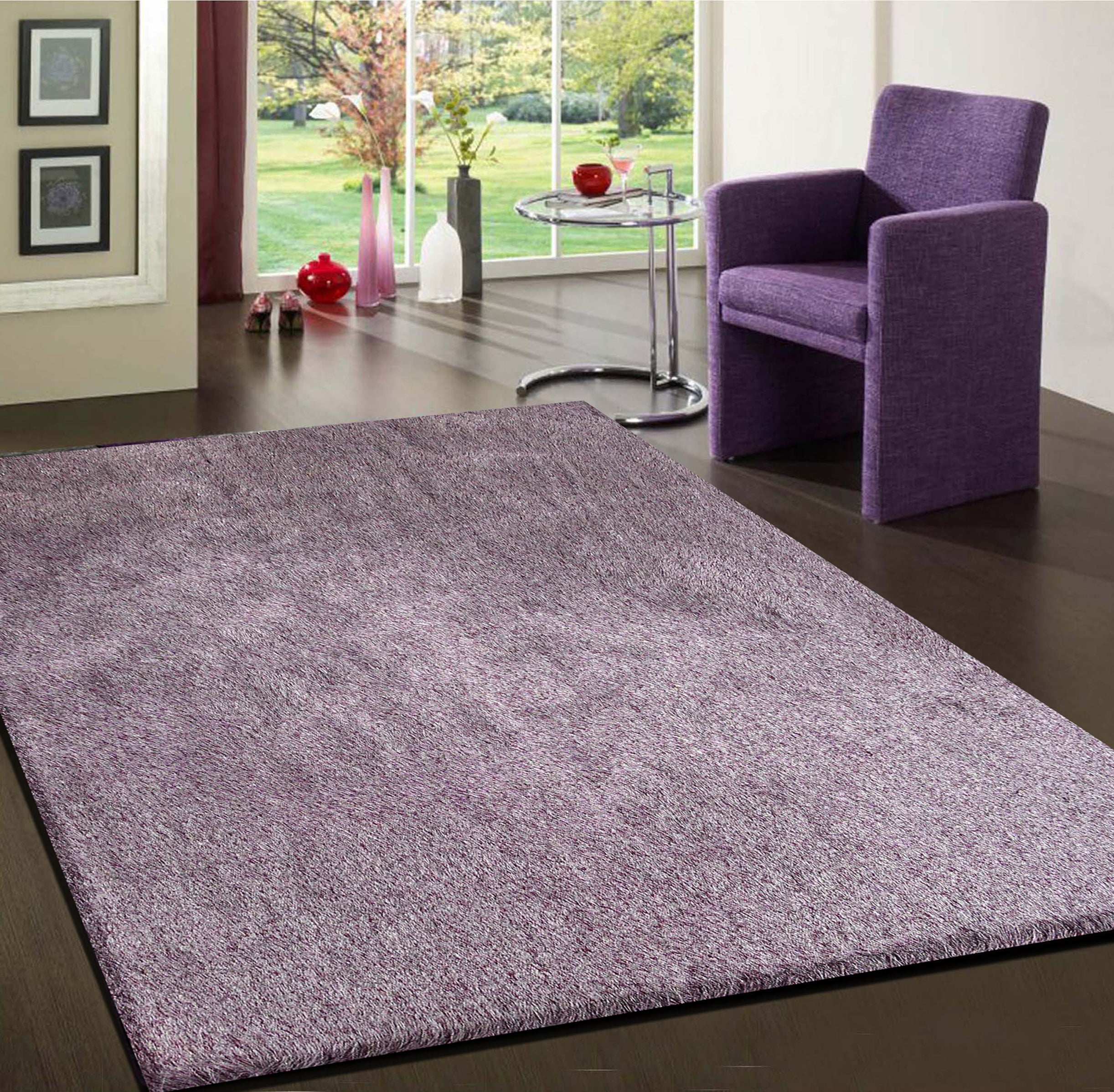 8' x 11' Purple Shag Hand Tufted Area Rug