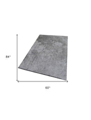 5' x 7' Gray Shag Hand Tufted Area Rug