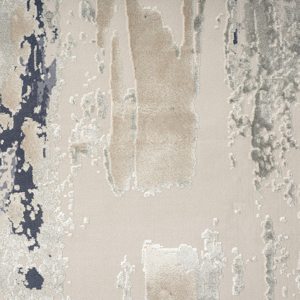 2' x 3' Blue and Beige Abstract Area Rug